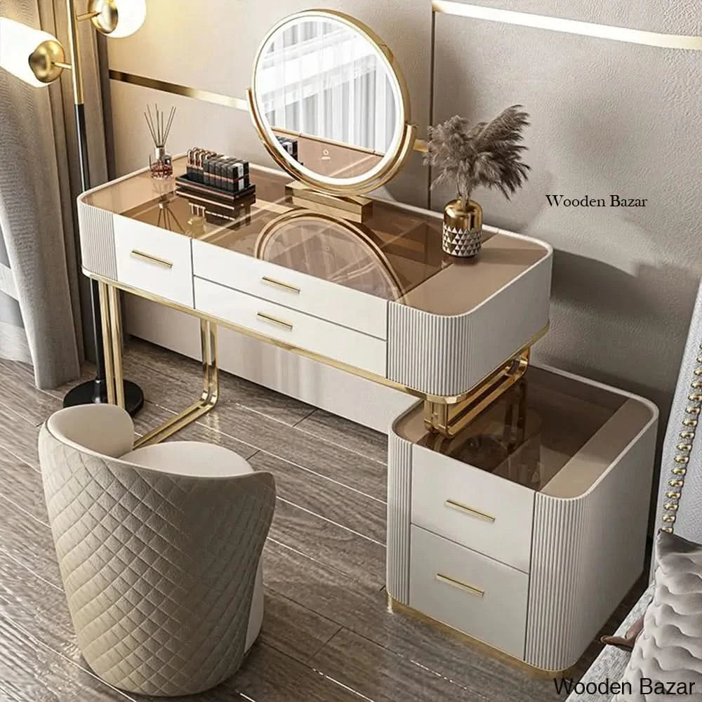 Wooden Bazar Banderas 39.37'' Modern Makeup Vanity dressing table with Wooden Bazar Banderas 39.37'' Modern Makeup Vanity dressing table with
