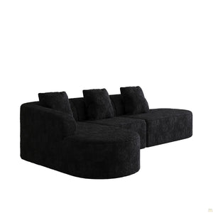 111.8-Inch L-Shaped Curved Modular Sofa  Wooden bazar