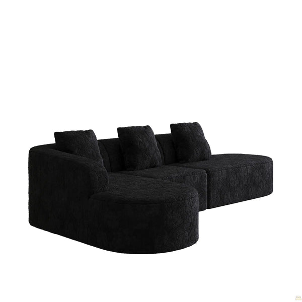 111.8-Inch L-Shaped Curved Modular Sofa  Wooden bazar