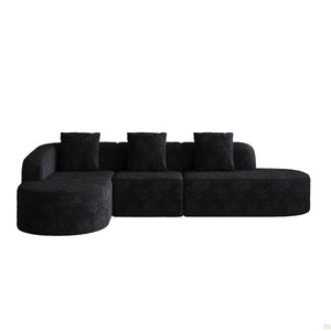 111.8-Inch L-Shaped Curved Modular Sofa  Wooden bazar