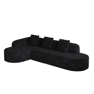 111.8-Inch L-Shaped Curved Modular Sofa  Wooden bazar