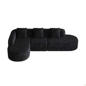 111.8-Inch L-Shaped Curved Modular Sofa  Wooden bazar