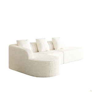 111.8-Inch L-Shaped Curved Modular Sofa  Wooden bazar