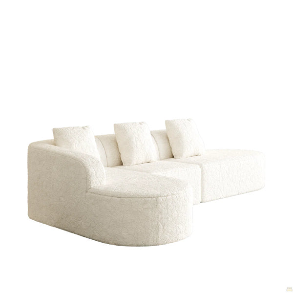 111.8-Inch L-Shaped Curved Modular Sofa  Wooden bazar