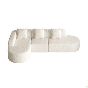 111.8-Inch L-Shaped Curved Modular Sofa  Wooden bazar
