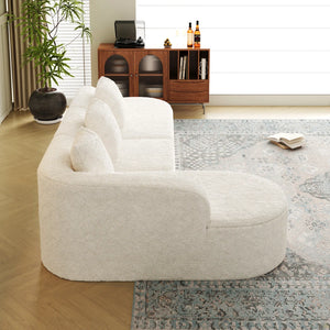 111.8-Inch L-Shaped Curved Modular Sofa  Wooden bazar