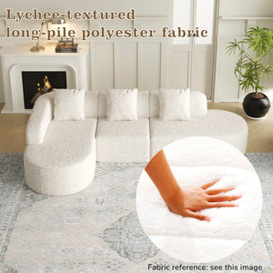 111.8-Inch L-Shaped Curved Modular Sofa  Wooden bazar