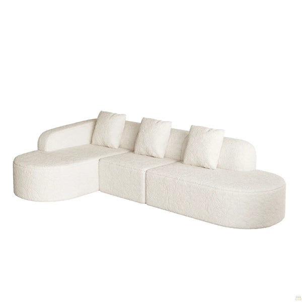 111.8-Inch L-Shaped Curved Modular Sofa  Wooden bazar