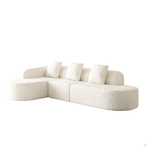 111.8-Inch L-Shaped Curved Modular Sofa  Wooden bazar