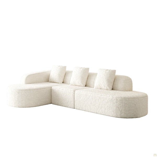111.8-Inch L-Shaped Curved Modular Sofa  Wooden bazar