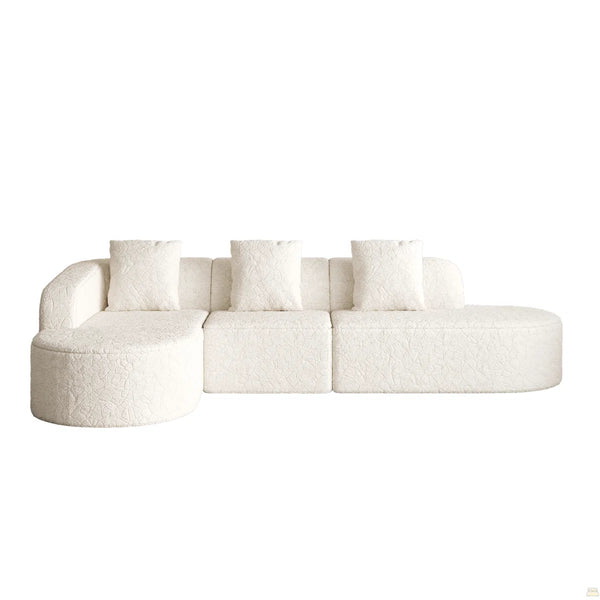 111.8-Inch L-Shaped Curved Modular Sofa  Wooden bazar