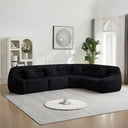 123.2 -inch Modern Luxury Curved Corner Sectional Sofa, Chenille Modular Cloud Sofa, Four Pillows, High-Back Oversized Four-Seater Living Room Sofa,No Assembly Required  Wooden Bazar