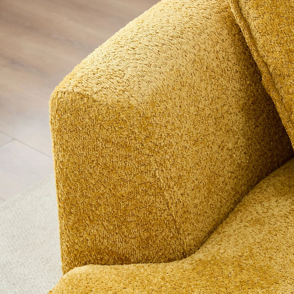 Modern Curved Boucle Sectional Sofa with Chaise & Accent Pillows