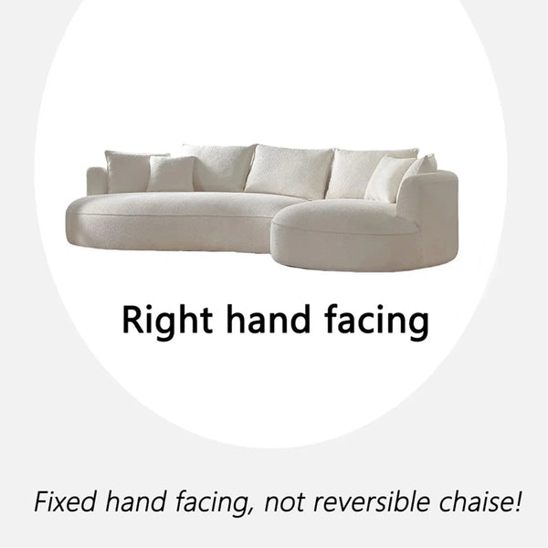 Liardo Modern Curved Bouclé Sectional Sofa with Chaise and Pillows