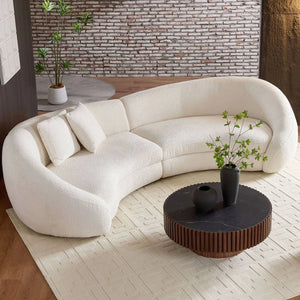 Newtex Upholstered Curved Sofa - Wooden Bazar