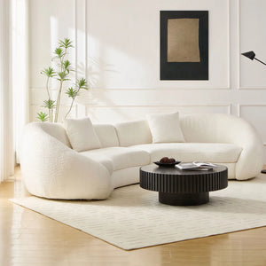 Newtex Upholstered Curved Sofa - Wooden Bazar