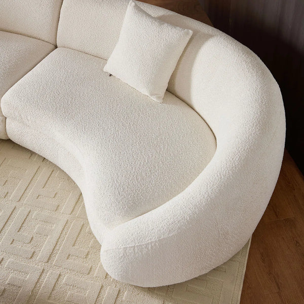 Newtex Upholstered Curved Sofa - Wooden Bazar