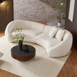 Newtex Upholstered Curved Sofa - Wooden Bazar