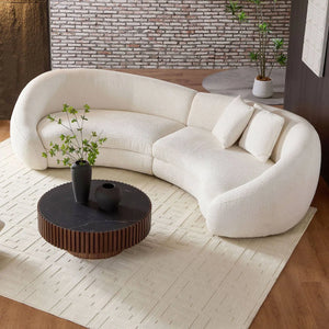Newtex Upholstered Curved Sofa - Wooden Bazar