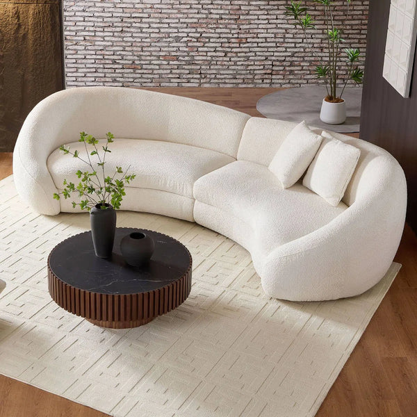 Newtex Upholstered Curved Sofa - Wooden Bazar