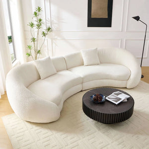 Newtex Upholstered Curved Sofa - Wooden Bazar