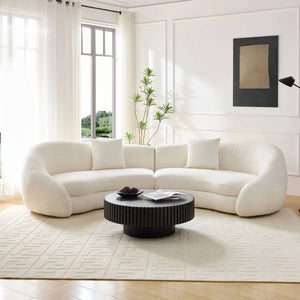 Newtex Upholstered Curved Sofa - Wooden Bazar