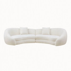 Newtex Upholstered Curved Sofa - Wooden Bazar