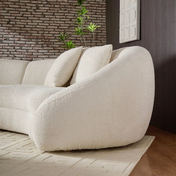 Newtex Upholstered Curved Sofa - Wooden Bazar
