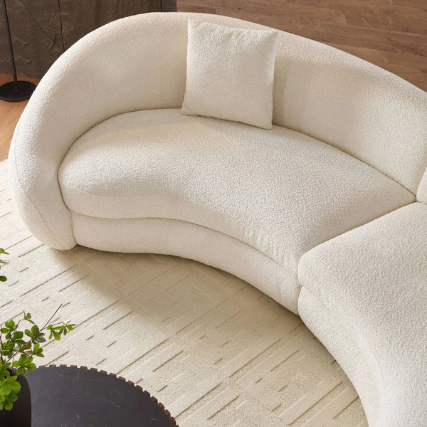 Newtex Upholstered Curved Sofa - Wooden Bazar