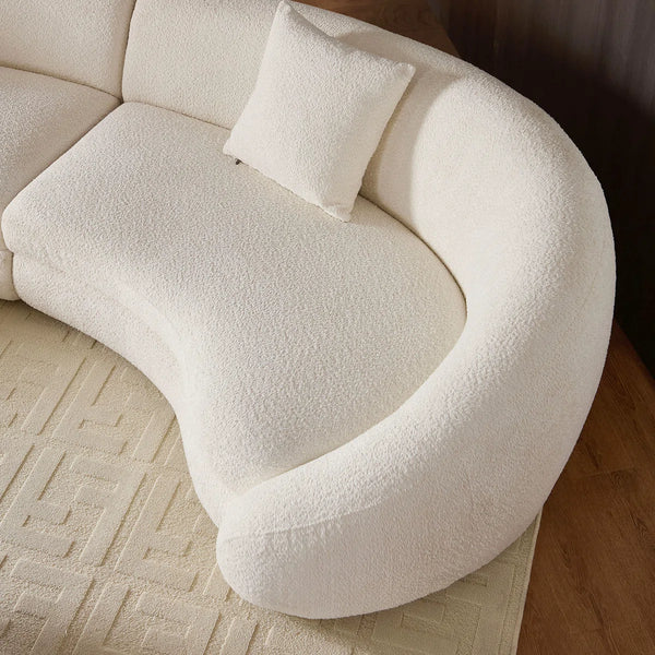Newtex Upholstered Curved Sofa - Wooden Bazar