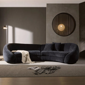 Newtex Upholstered Curved Sofa - Wooden Bazar