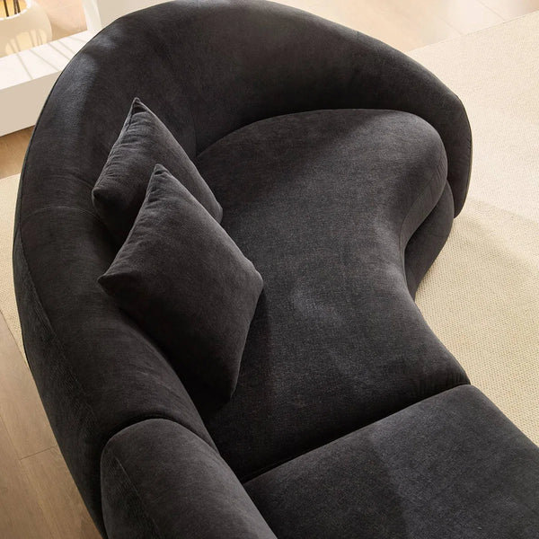 Newtex Upholstered Curved Sofa - Wooden Bazar