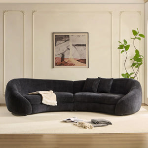 Newtex Upholstered Curved Sofa - Wooden Bazar