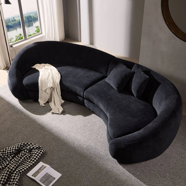 Newtex Upholstered Curved Sofa - Wooden Bazar
