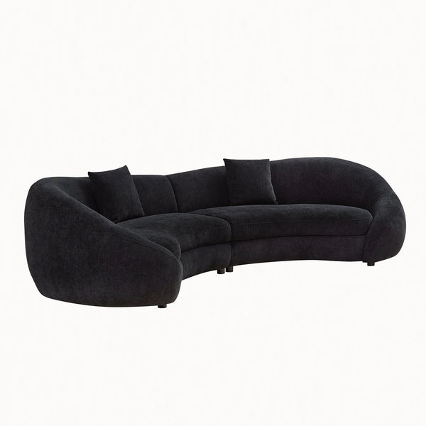 Newtex Upholstered Curved Sofa - Wooden Bazar