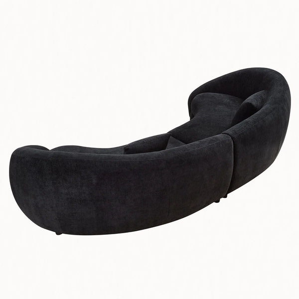 Newtex Upholstered Curved Sofa - Wooden Bazar