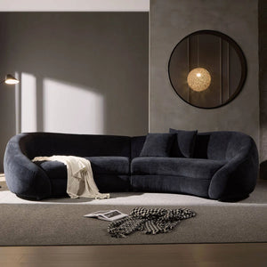 Newtex Upholstered Curved Sofa - Wooden Bazar