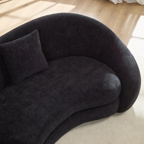 Newtex Upholstered Curved Sofa - Wooden Bazar