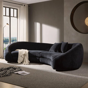 Newtex Upholstered Curved Sofa - Wooden Bazar