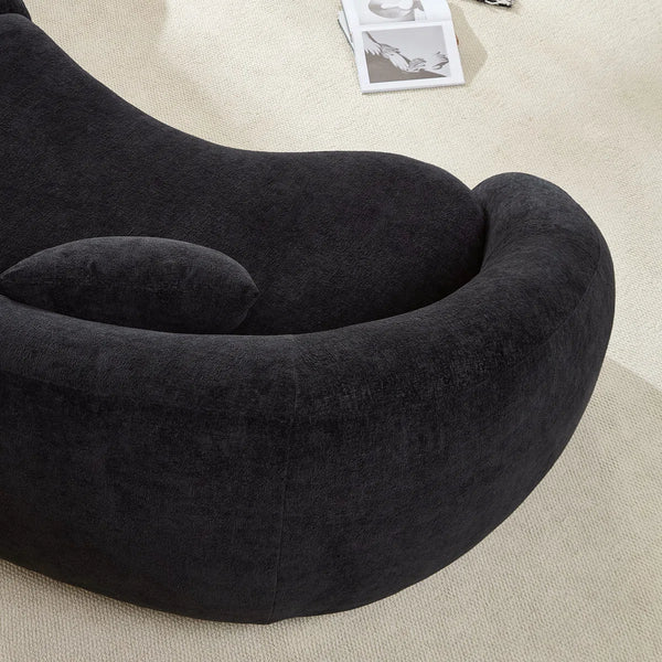 Newtex Upholstered Curved Sofa - Wooden Bazar