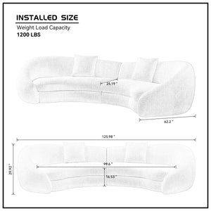 Newtex Upholstered Curved Sofa - Wooden Bazar