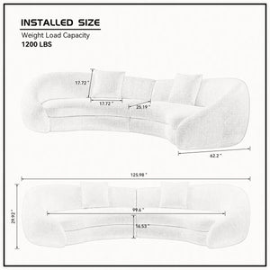 Newtex Upholstered Curved Sofa - Wooden Bazar