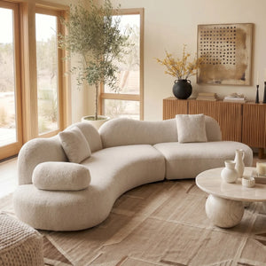 Lorsan Modern Curved 5-Seater Boucle Modular Sofa with Pillows