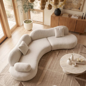 Lorsan Modern Curved 5-Seater Boucle Modular Sofa with Pillows