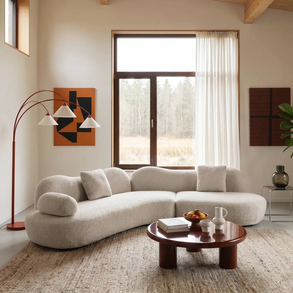 Lorsan Modern Curved 5-Seater Boucle Modular Sofa with Pillows