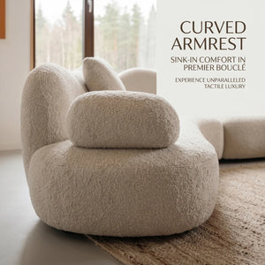 Lorsan Modern Curved 5-Seater Boucle Modular Sofa with Pillows