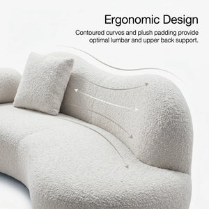 Lorsan Modern Curved 5-Seater Boucle Modular Sofa with Pillows