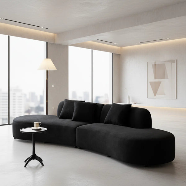 132.3 inch wide curved design sofa  Wooden Bazar