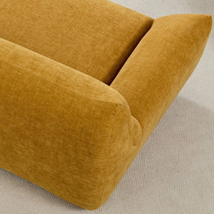 Upholstered Curved Sectional With 3 Throw Pillows