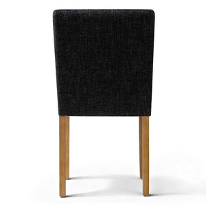 18.5" Seat Height Linen Blend Upholstered Solid Wood Legs Dining Chairs (Set of 2)  Wooden Bazar